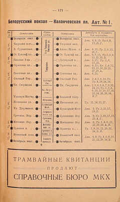 Как проехать трамваем и автобусом к любой улице Москвы. Путеводитель с приложением плана Москвы. 3-е изд., испр. и доп. М.: Изд-во М.К.Х, 1928.